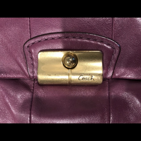 Coach Purple Leather Kristin Hobo Shoulder Crossbody Bag - Picture 6 of 6